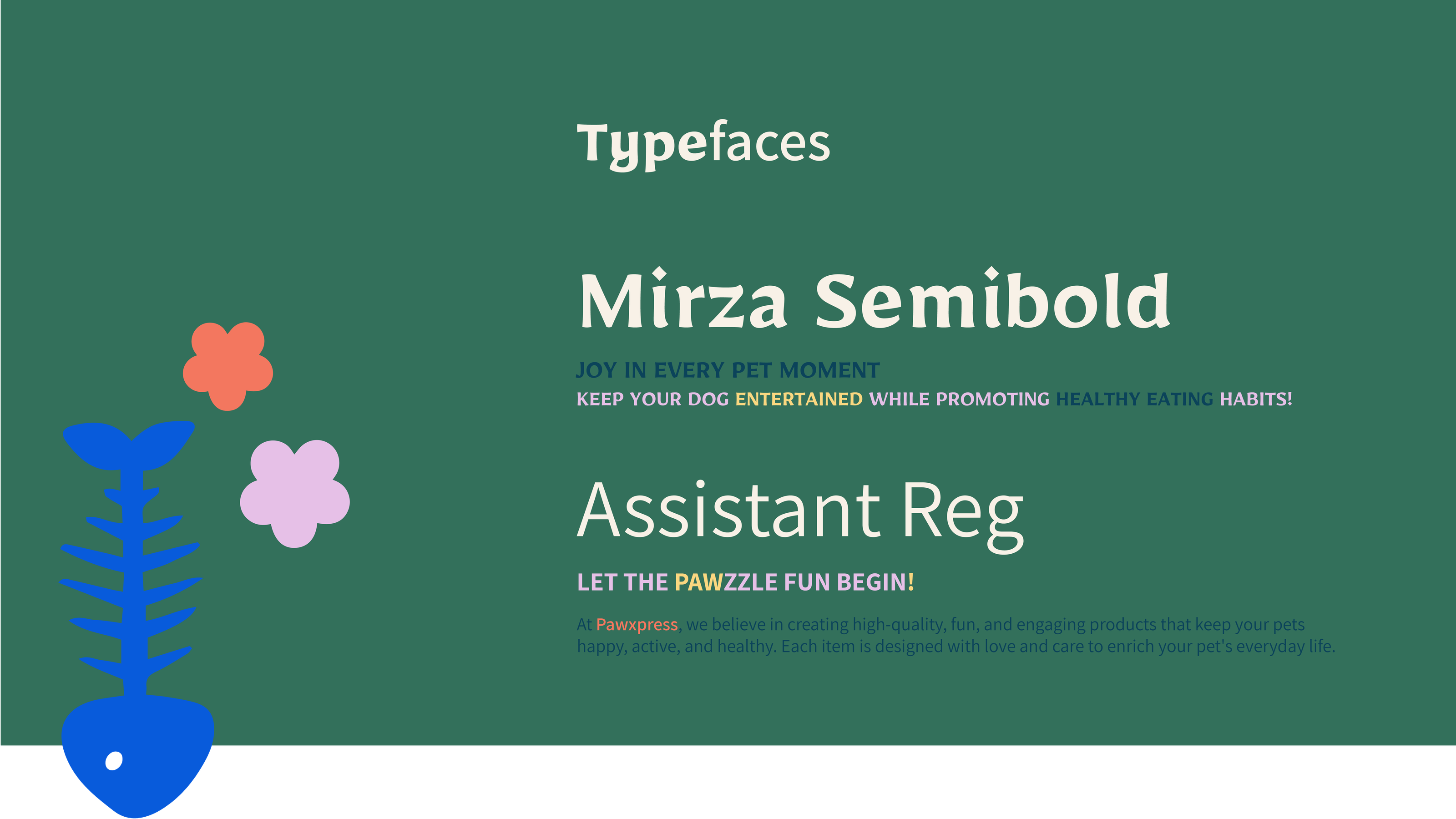 Pawxpress typography system and type specimen